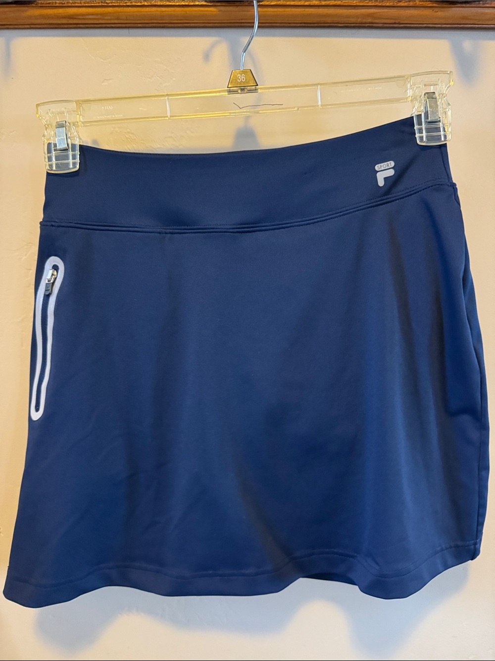 Fila Navy Athletic Skort with White Zip Trim